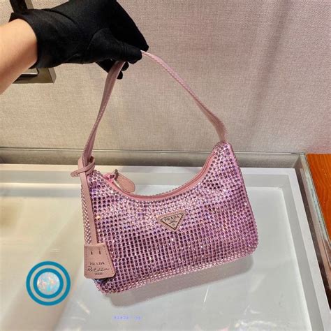 prada glitter bag pink|rhinestone Prada bag.